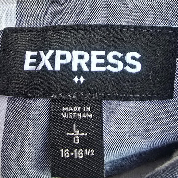 Express Men's Long Sleeve Button Down Plaid - Picture 5 of 5